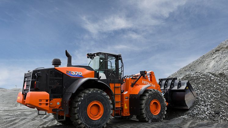 Hitachis 35 tons hjullastare finns med på Load Up North i Boden.