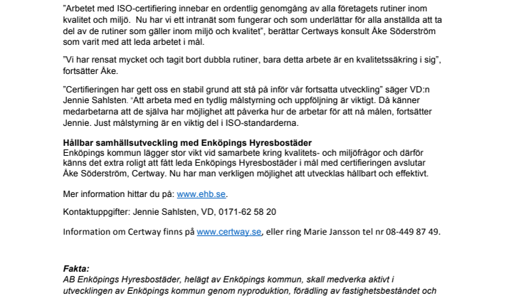 ​Enköpings Hyresbostäder – boende med kvalitet. På riktigt. 