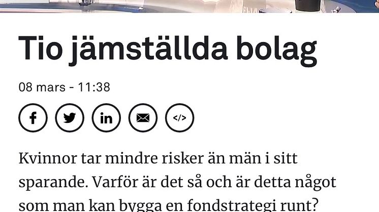 EFN om jämställda bolag