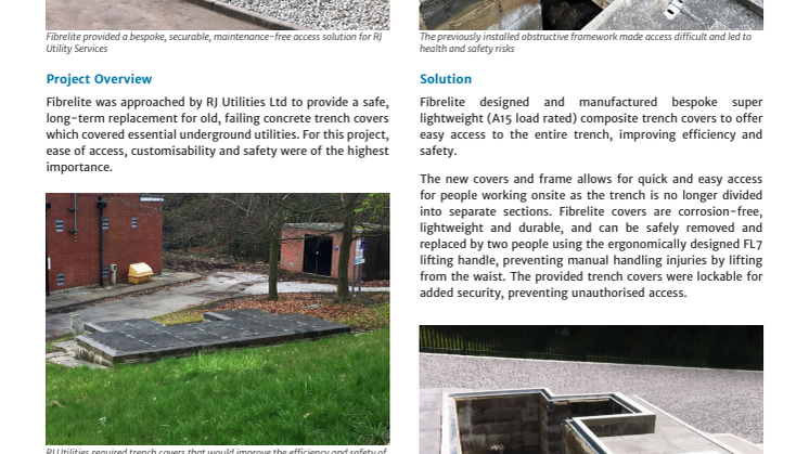 Fibrelite Upgrades Previously Installed Concrete Covers to Bespoke Lightweight Alternative