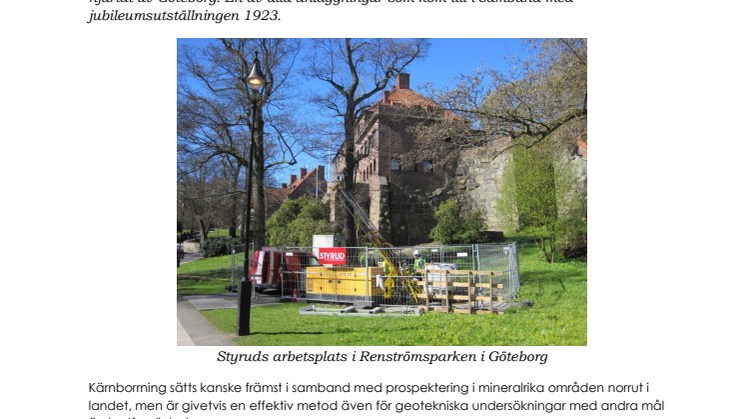 Geoteknisk undersökning i hjärtat av Göteborg