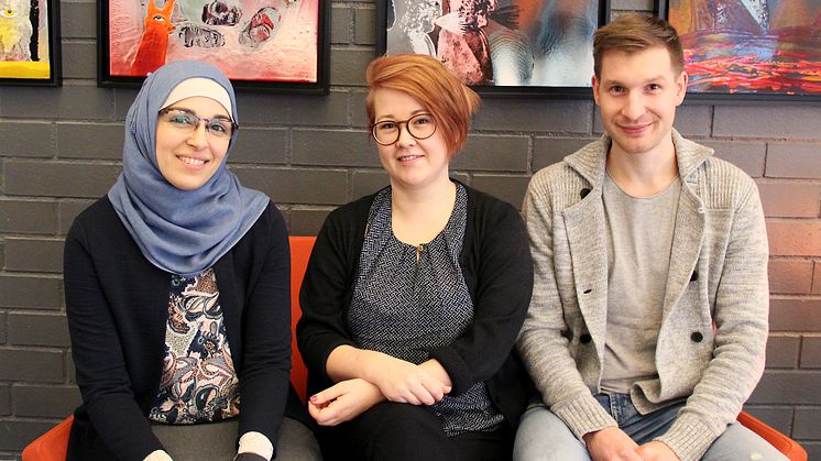 Enas Al-Nuaimi, Linn Wallo och Fredrik Udén.