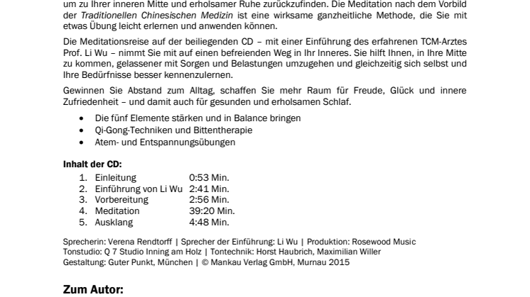 Waschzettel Gesunder Schlaf - CD