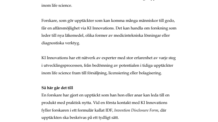 Fakta om KI Innovations AB