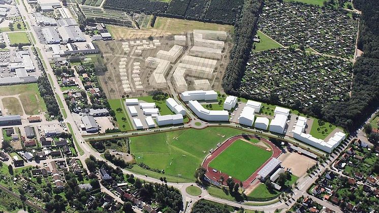 En illustration över Fridhem, Ängelholm. 