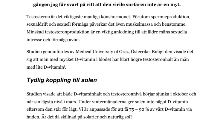 Dålig sexlust? Sola solarium. 