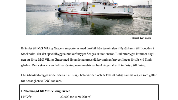 Fakta om bunkerbåten Seagas