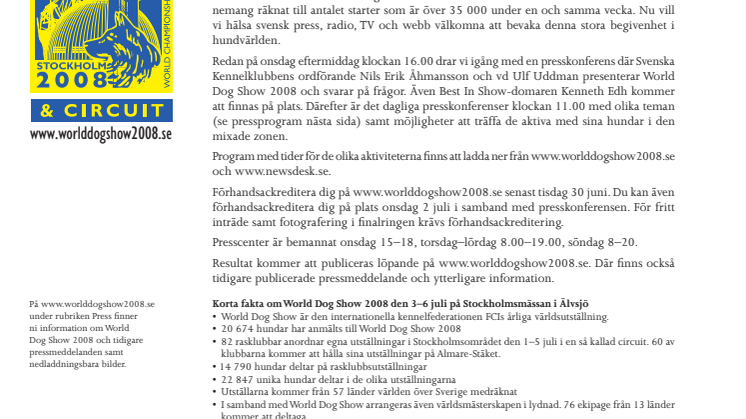 Välkommen till World Dog Show 2008