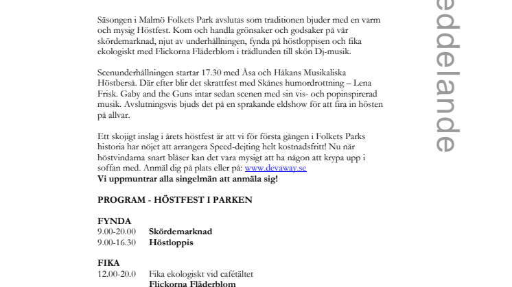 Säsongsavslutning i Malmö Folkets park