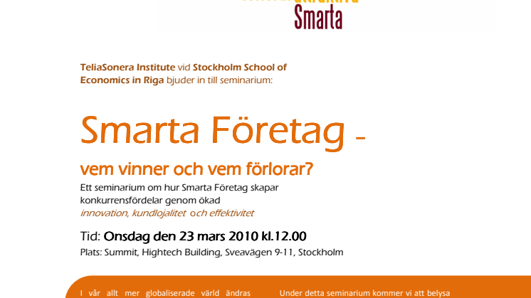 Inbjudan till Smarta Företag Seminarium 2011