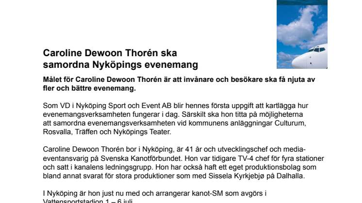 Caroline Dewoon Thorén ska samordna Nyköpings evenemang