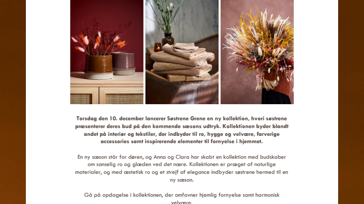 A New Season - Harmoni og sanselighed præger den kommende sæson hos Søstrene Grene