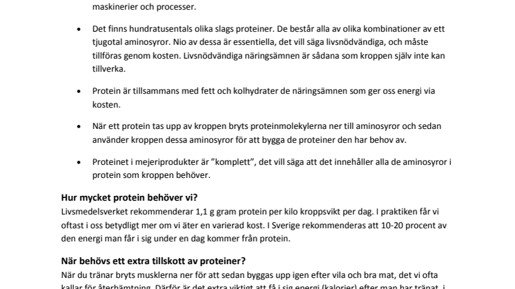 Faktablad om protein