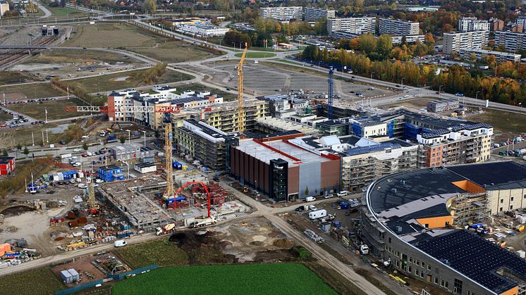 Flygbild över Hyllie allé 26 oktober