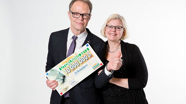 Erikshjälpen fick 10 miljoner från PostkodLotteriet