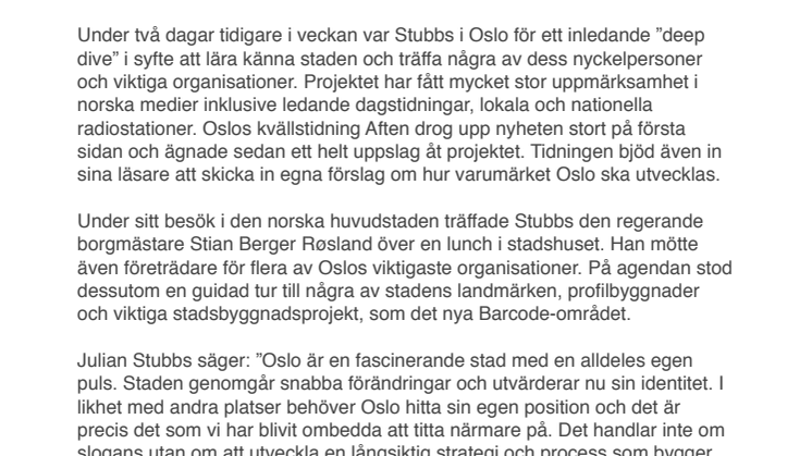 Mannen bakom The Capital of Scandinavia utvecklar Oslos varumärke 