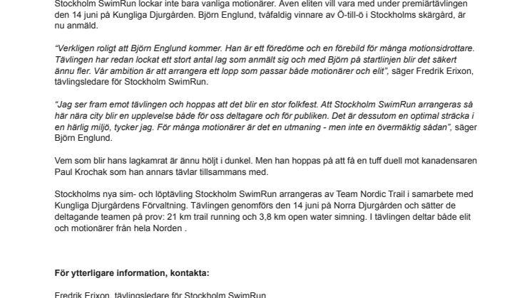 Även eliten lockas till Stockholm SwimRun