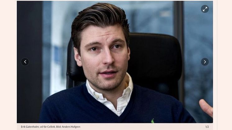 GP skriver att Cellink fortsätter att rusa på stockholmsbörsen