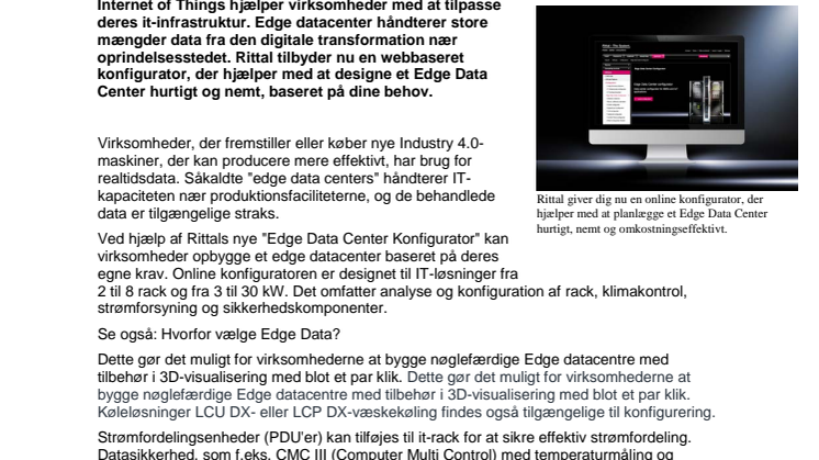 It-infrastruktur tilpasset dit behov med ny Edge Datacenter konfigurator 