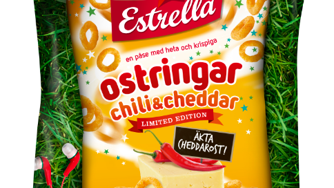 Estrella Ostringar Cheddar & Chili 200g
