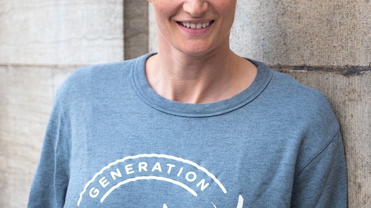 Carolina Klüft, verksamhetschef Generation Pep, uppmanar alla barn att vara med i Lilla Lundbergsloppet.