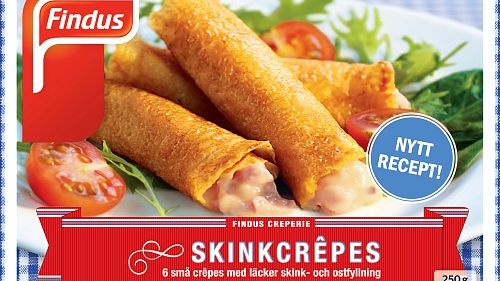 Findus återkallar Skinkcrêpes, 250 gram, artikelnummer 3452