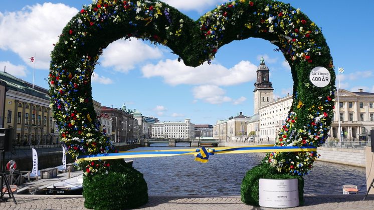 Blomsterhjärta på Lejontrappan. Foto: Jenny Schmidt/Innerstaden Göteborg