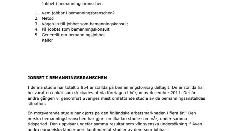 Jobbet i bemanningsbranschen
