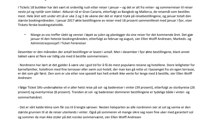 Januar – den heteste bookingmåneden