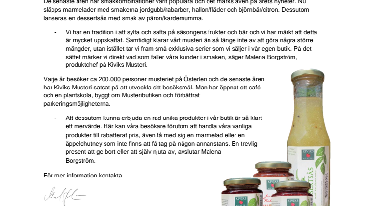 Nyheter från Kiviks Musteri