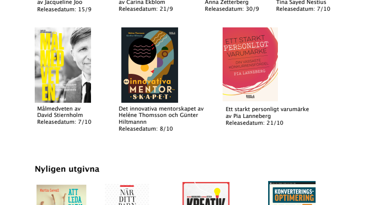 RoT kommande böcker hösten 2015