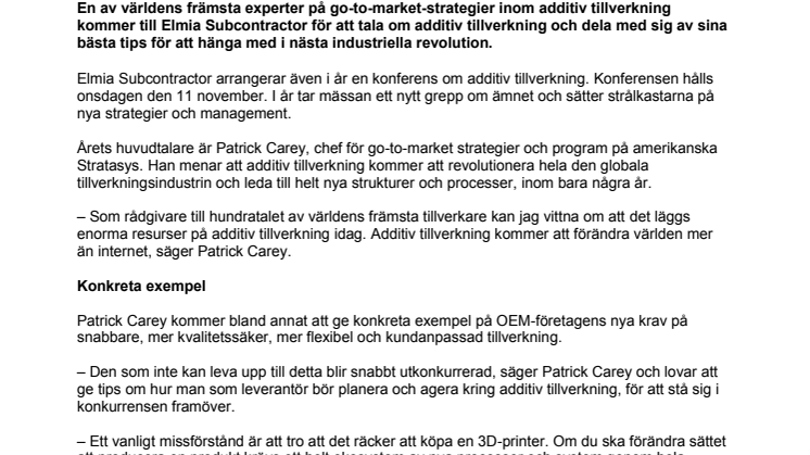 Storbolagens 3D-rådgivare till Elmia Subcontractor