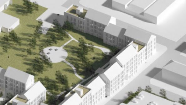 Illustration: Christiansvej - ny boligbebyggelse og mobilitetshus