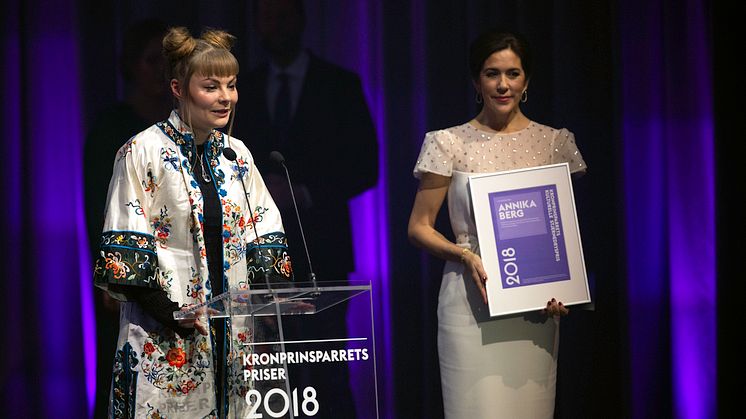Filminstruktør Annika Berg modtog Kronprinsparrets Kulturelle Stjernedryspris 2018.