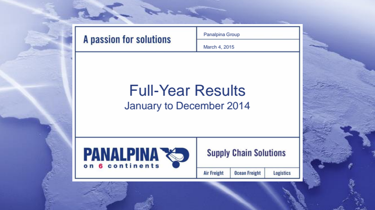 Full-Year Results 2014 – Investor Presentation