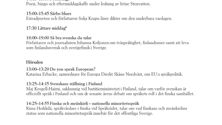 Program Finland-Sverige tur och retur