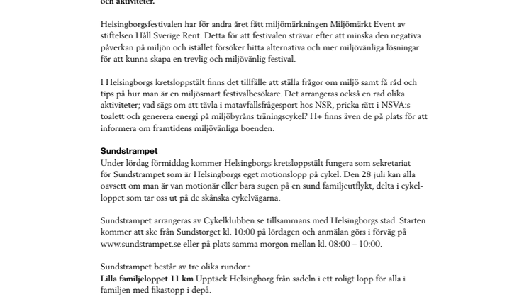 Miljön i fokus på Sundstorget under Helsingborgsfestivalen