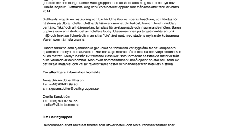 Gotthards krog – ett nytt nöjesnav för Umeåborna och deras vänner 