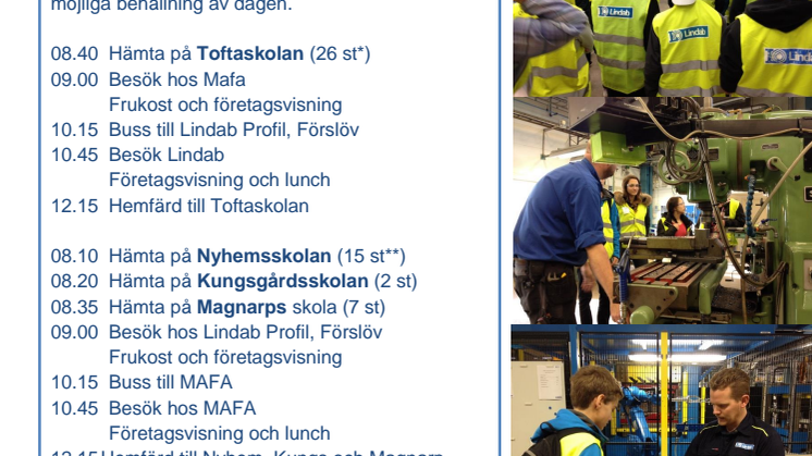 Pressinbjudan: Studiebesök i industrin inför gymnasievalet