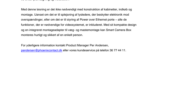 Smart Camera Box til videoovervågning