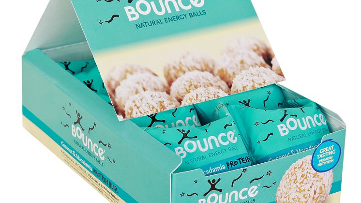 Bounce balls kokos macadamia borddisplay