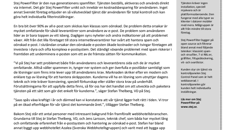 Från Crystone till Stej - nu lanseras den nya generationens spamfilter som saas