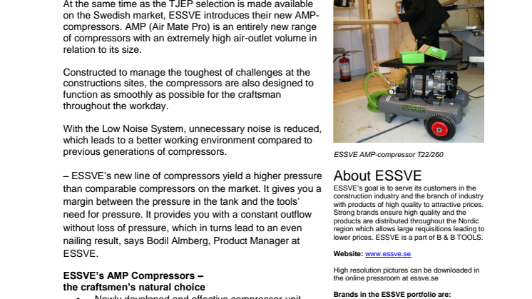 ESSVE launches: New line of AMP-compressors yield more power