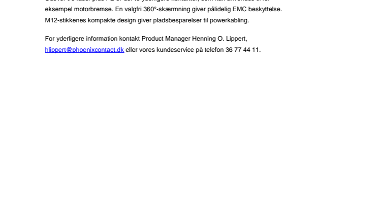 Konfektioneret M12-powerkabling med M-kodning
