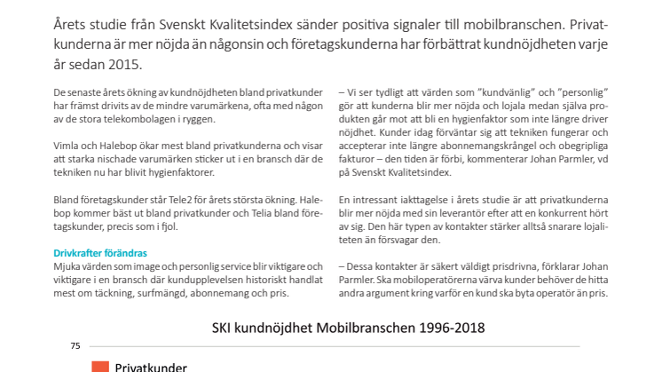 SKI Mobiloperatörsbranschen 2018