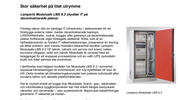Stor säkerhet på litet utrymme