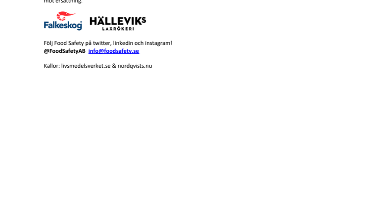 Återkallelse av kallrökt lax!
