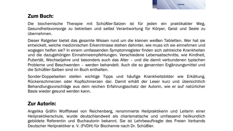 Waschzettel "Die 12 Salze des Lebens"