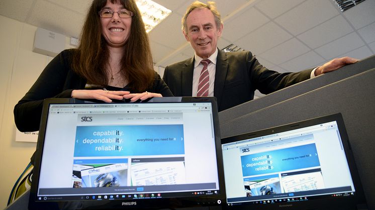 Northumbria University degree apprentice Jennifer Gane pictured with John Wiseman, director of STCS Ltd, which employs three degree apprentices 