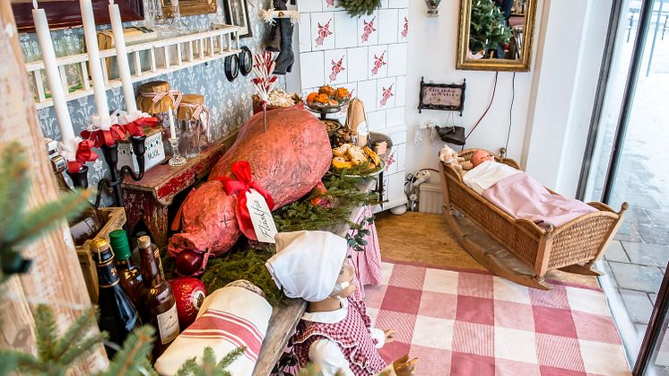 Skyltfönster från julskyltning 2018. Foto: Jonas Lindgren